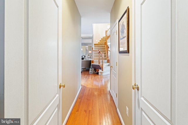 corridor featuring light wood-type flooring