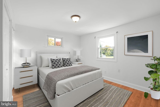 bedroom with wood-type flooring