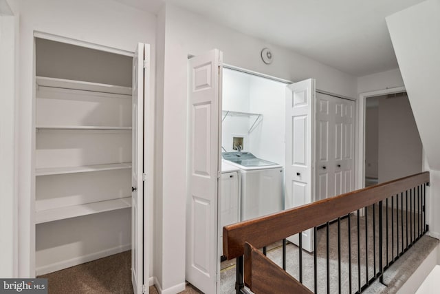 interior space featuring washing machine and dryer