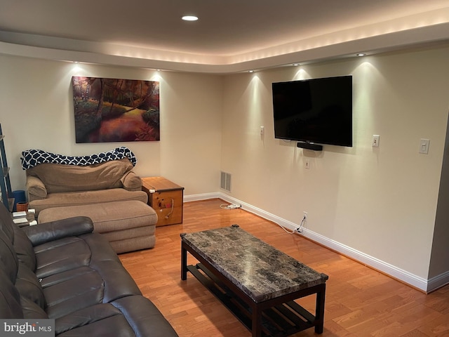 living room featuring hardwood / wood-style flooring