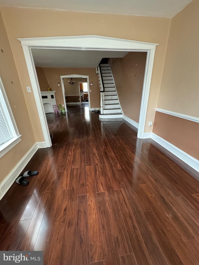 interior space featuring dark wood-type flooring