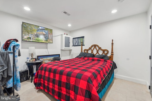 view of tiled bedroom