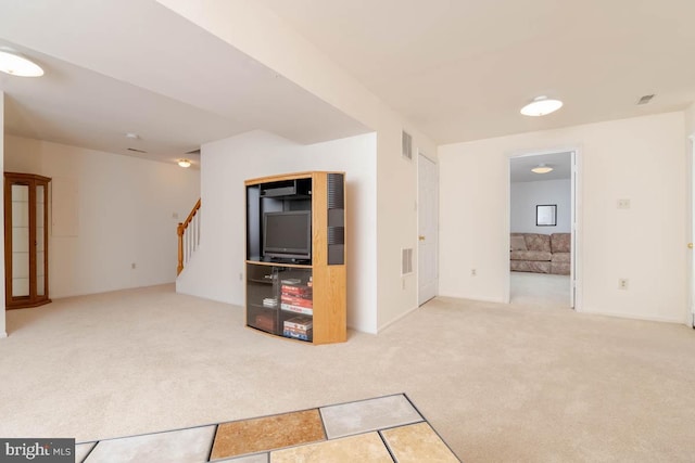 interior space with light colored carpet