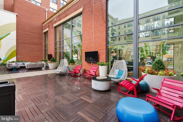 view of patio with outdoor lounge area