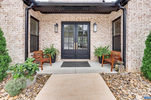 doorway to property with french doors