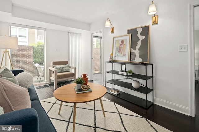 living room featuring hardwood / wood-style floors