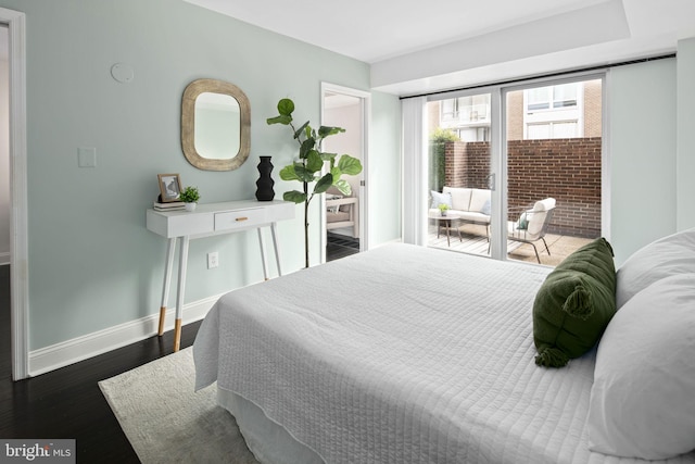 bedroom featuring dark hardwood / wood-style floors