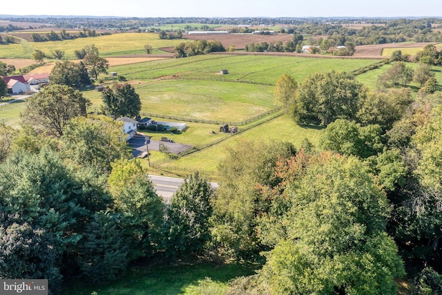 drone / aerial view with a rural view