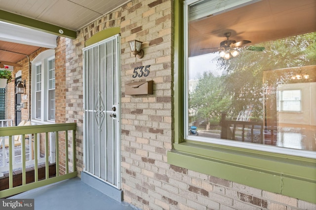 doorway to property with a porch