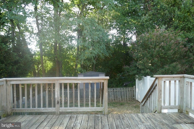 deck with a storage unit