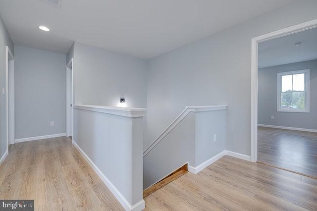 hall featuring light hardwood / wood-style flooring