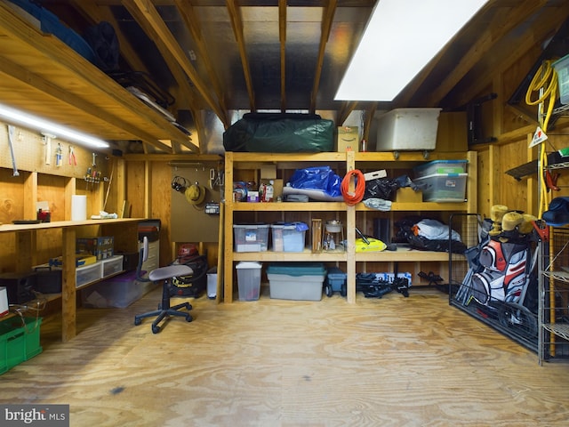 view of storage area