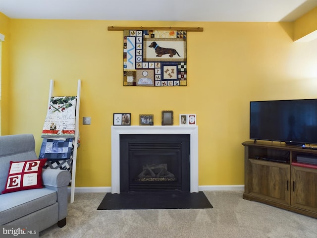 living room with carpet