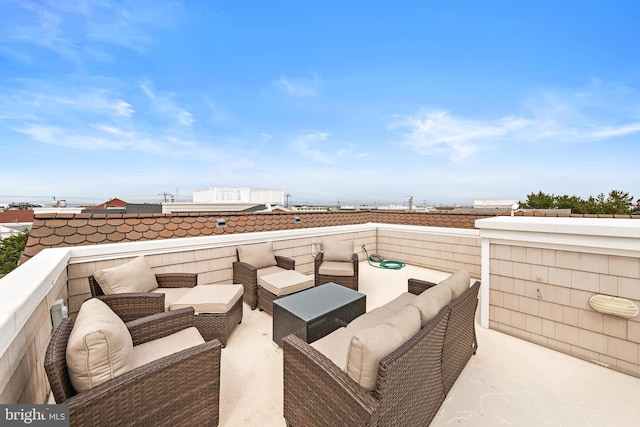 view of patio / terrace with an outdoor living space