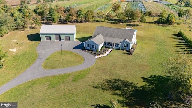 bird's eye view with a rural view