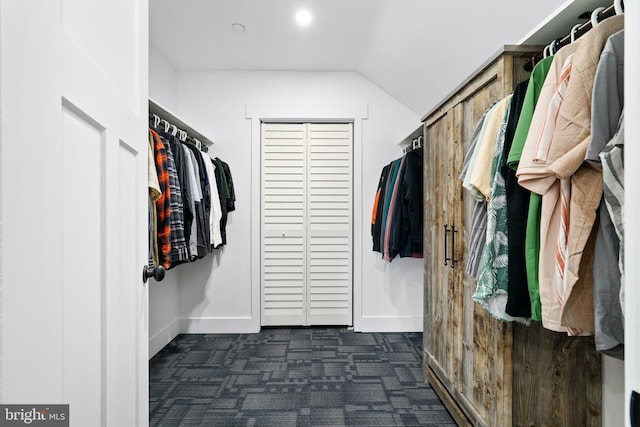 spacious closet featuring lofted ceiling