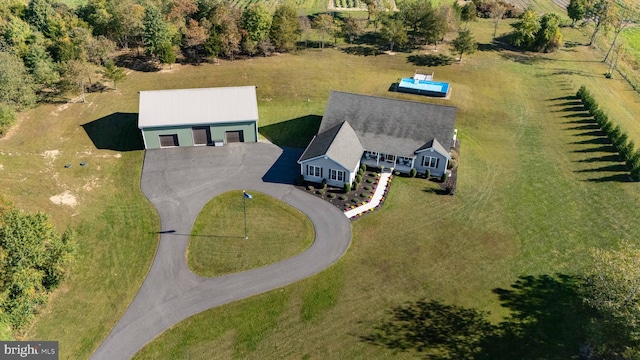 drone / aerial view featuring a rural view