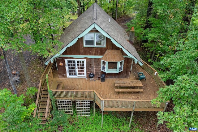 rear view of house with a deck