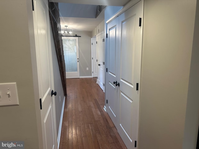 206 Mustang Ct, Gambrills, MD 21054 - corridor featuring baseboards and dark wood-style flooring