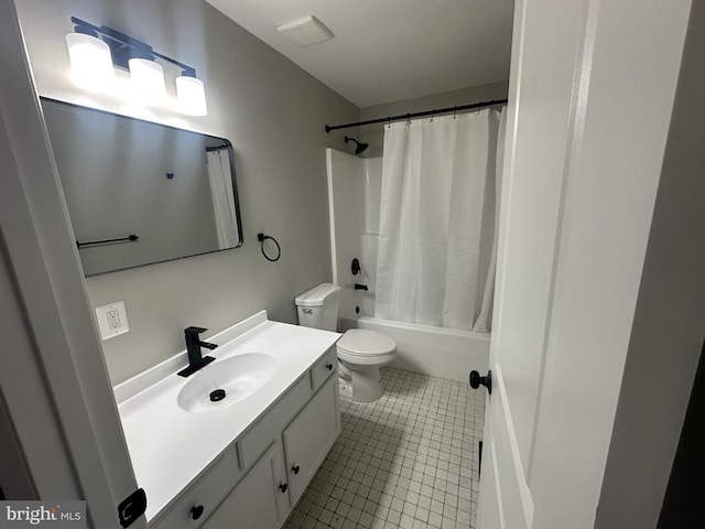 206 Mustang Ct, Gambrills, MD 21054 - bathroom with toilet, tile patterned flooring, vanity, and shower / bath combo
