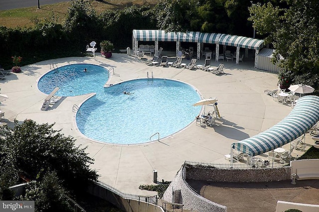 view of pool featuring a patio area