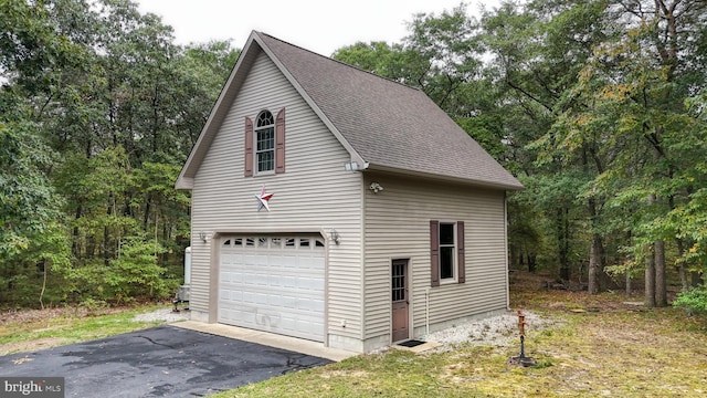 view of garage