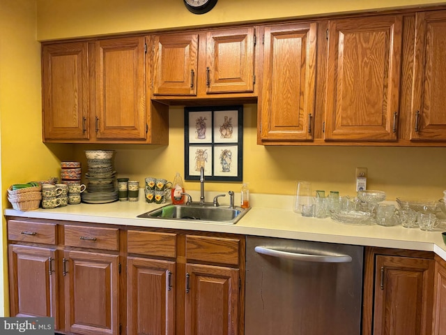 kitchen featuring stainless steel dishwasher and sink