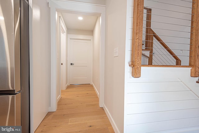 hall featuring light hardwood / wood-style flooring