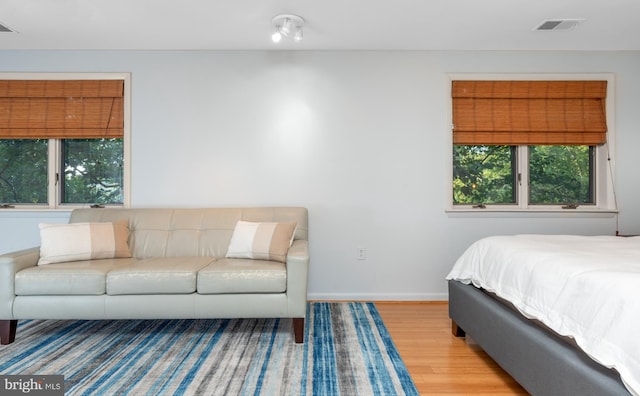 bedroom featuring light hardwood / wood-style flooring