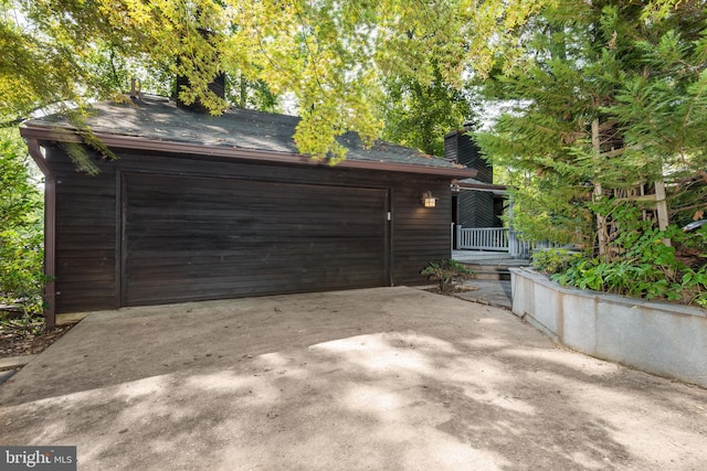 view of garage