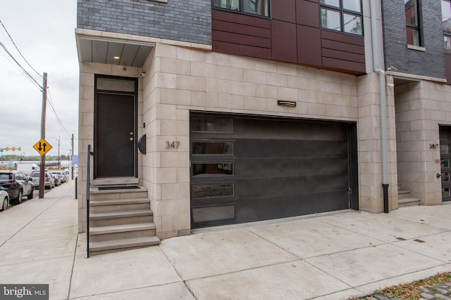 view of garage