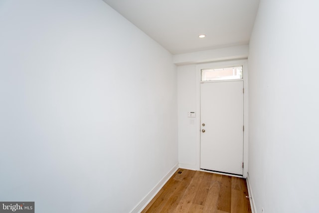 doorway featuring light wood-type flooring