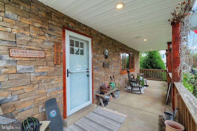 view of patio with a porch