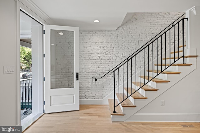 interior space with hardwood / wood-style flooring