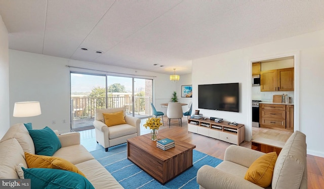 living room featuring hardwood / wood-style flooring