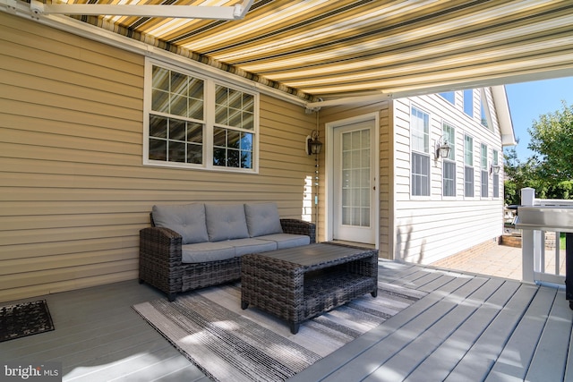 deck featuring an outdoor hangout area