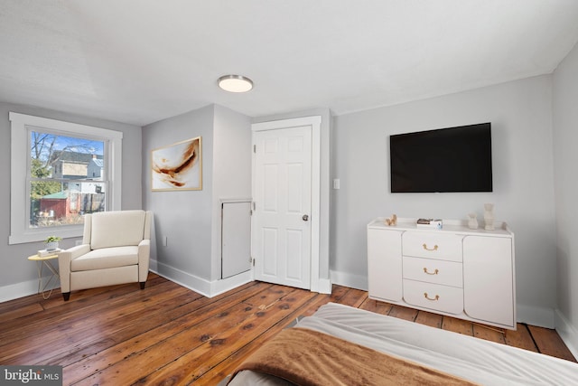 bedroom with wood-type flooring