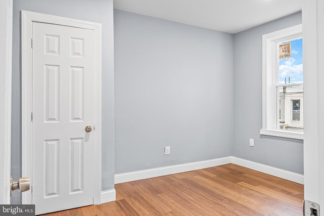 empty room with light wood-type flooring