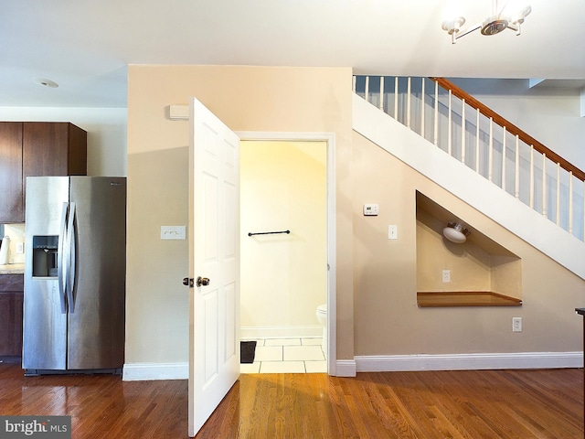 interior space featuring dark wood-type flooring