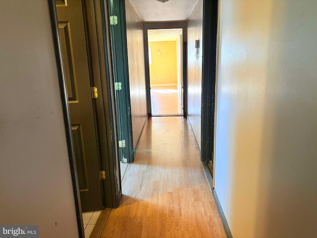 corridor featuring light wood-type flooring