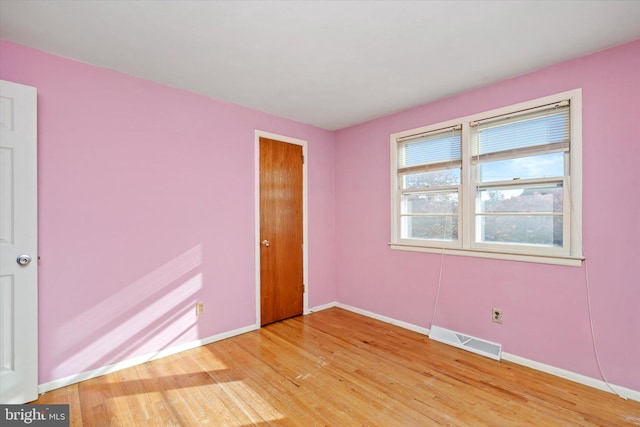 empty room featuring light wood-type flooring