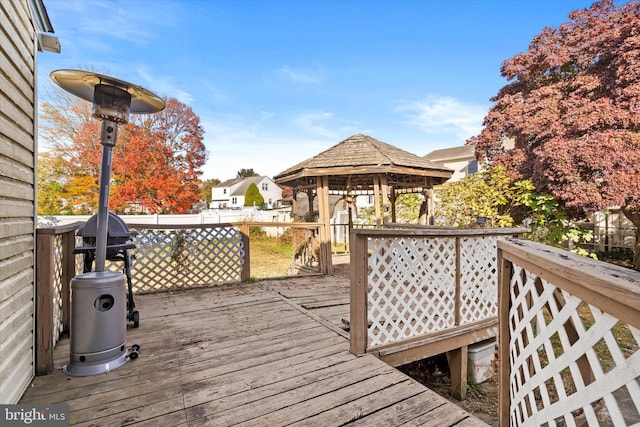 deck with a gazebo