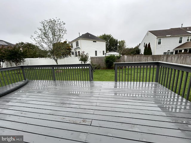 deck with a lawn