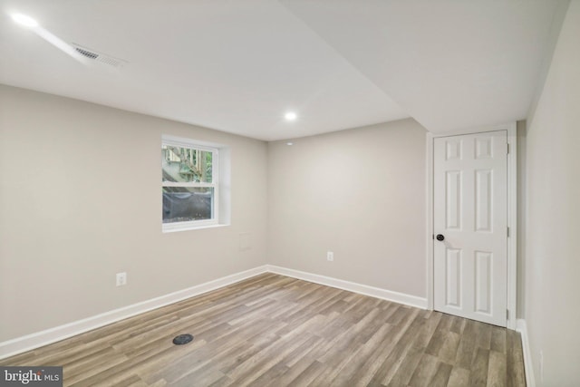 empty room featuring light wood-type flooring