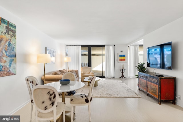 living room featuring light hardwood / wood-style flooring