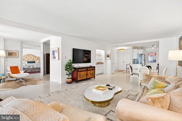 living room featuring light hardwood / wood-style floors