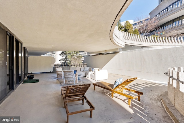 view of patio featuring an outdoor hangout area