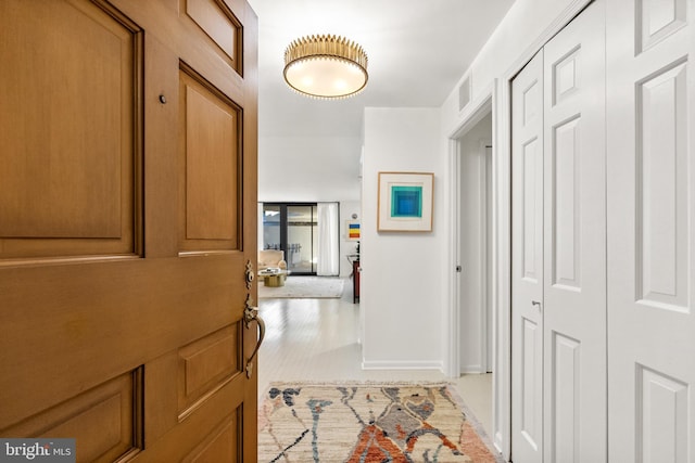 hall featuring wood-type flooring