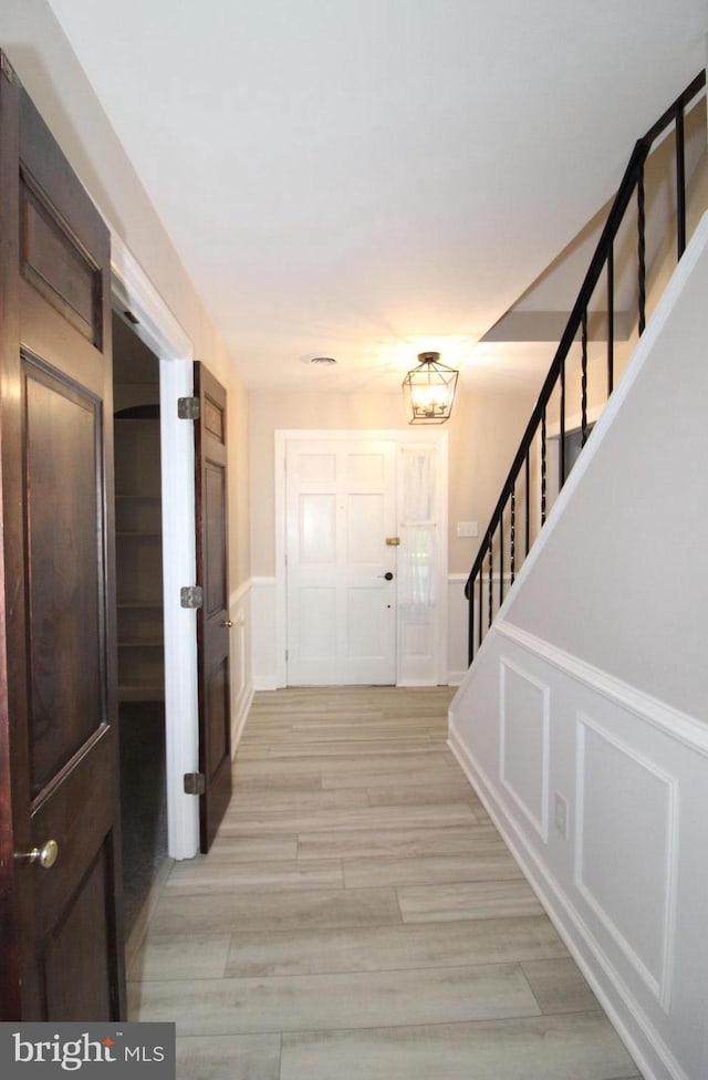 entryway featuring light wood-type flooring