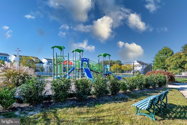 view of playground featuring tennis court